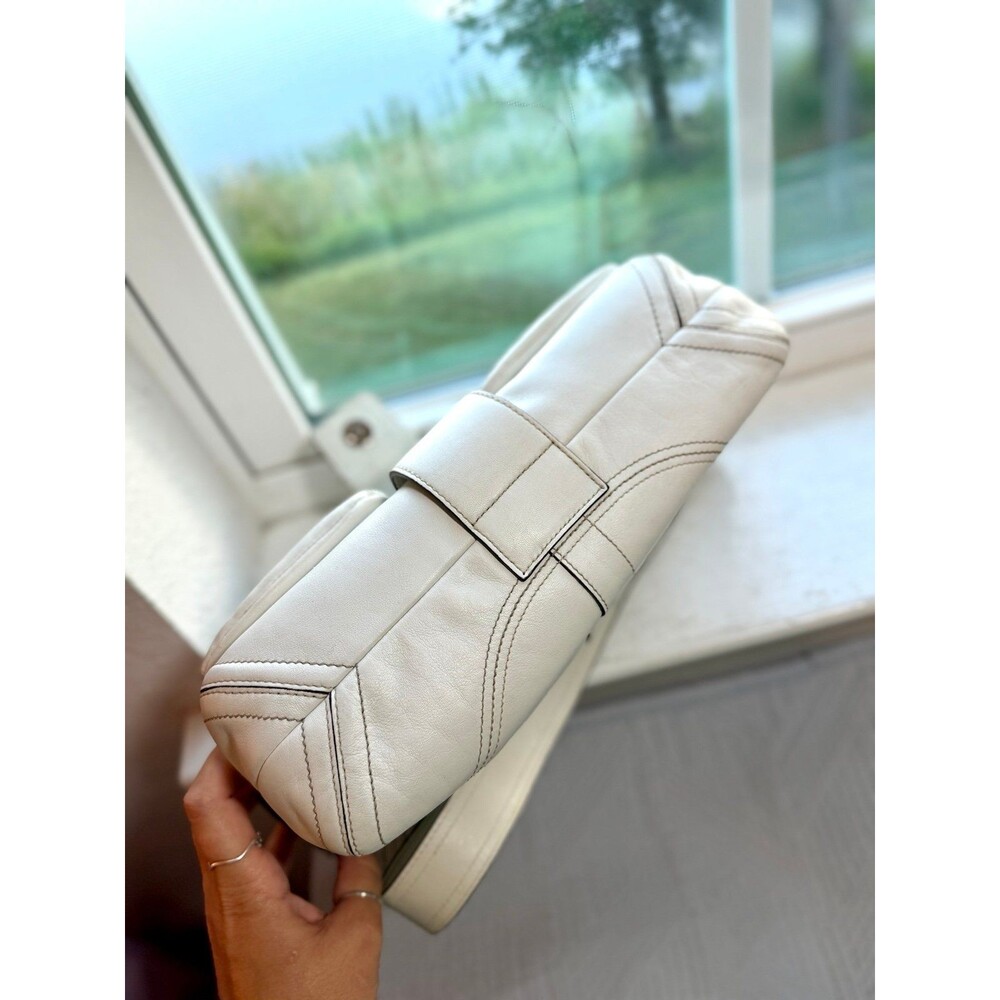 Vintage Coach 2005 White Leather Soho Buckle Flap Double Pocket No. L05S-9434 - Picture 7 of 12